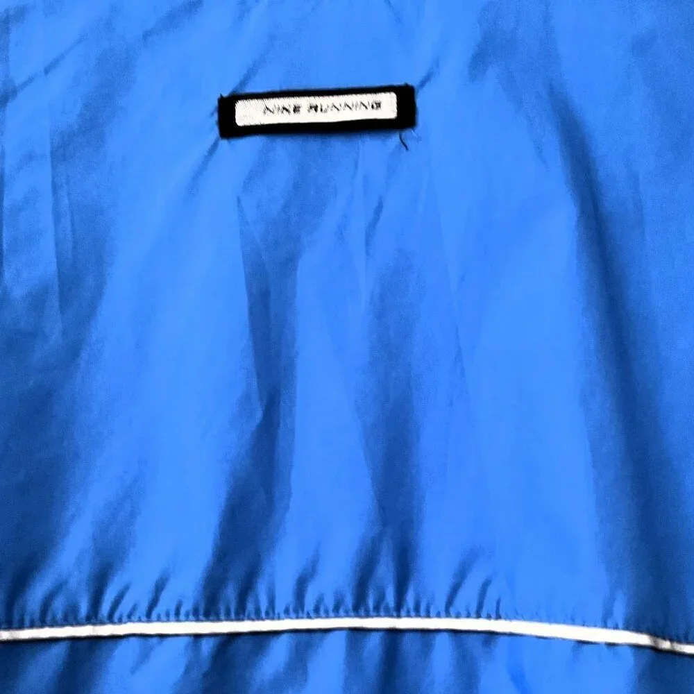 Vintage Nike Y2K 1/4 Zip Windbreaker Pullover Jacket Blue Grey Youth L 12-14